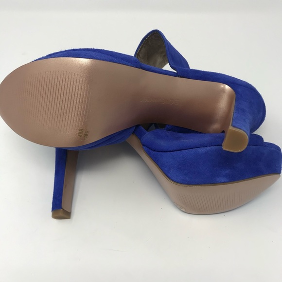 Vibrant Blue Suede Heels - Picture 8 of 8
